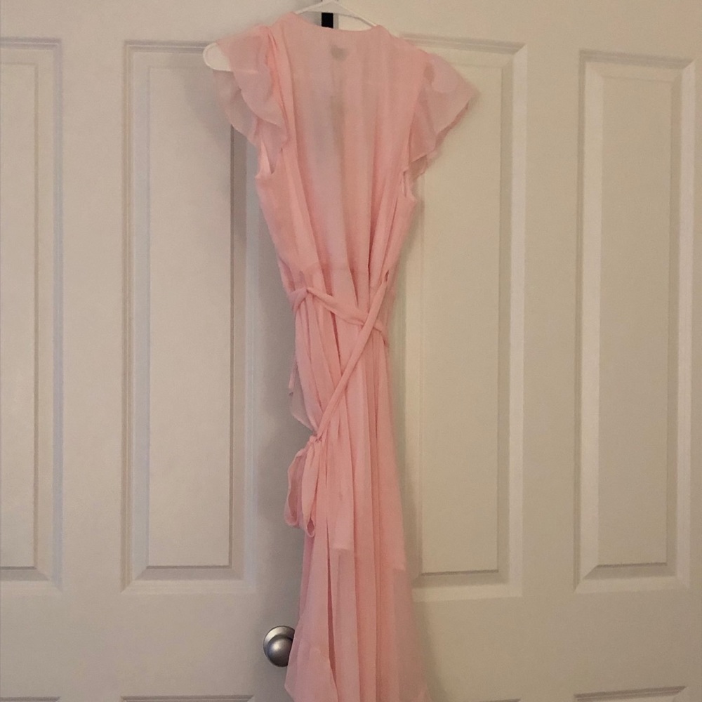 Baby Pink chiffon wrap dress - Picture 5 of 6